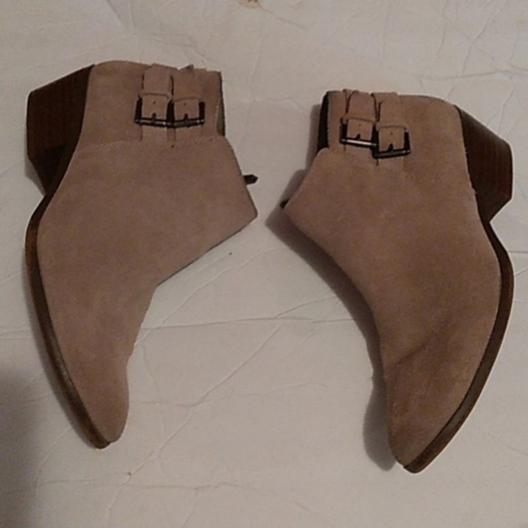 Sam Edelman Tan Suede Ankle Booties - Picture 2 of 4